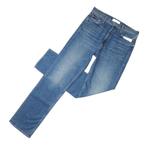 NWT Mother High Waisted Rider Skimp in Cowboys Don't Cry Straight Jeans 34 - Picture 1 of 9